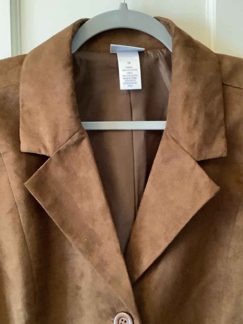 Women’s Brown Suede-Effect Blazer Jacket - Picture 5 of 9